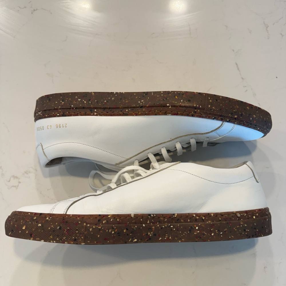 Common Projects White Sneakers w/ Speckled Brown Soles. Extremely rare. Size 43